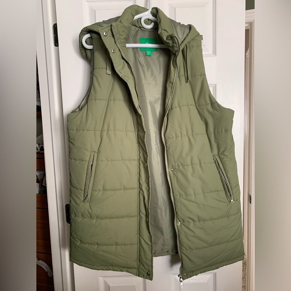 Long puffer vest